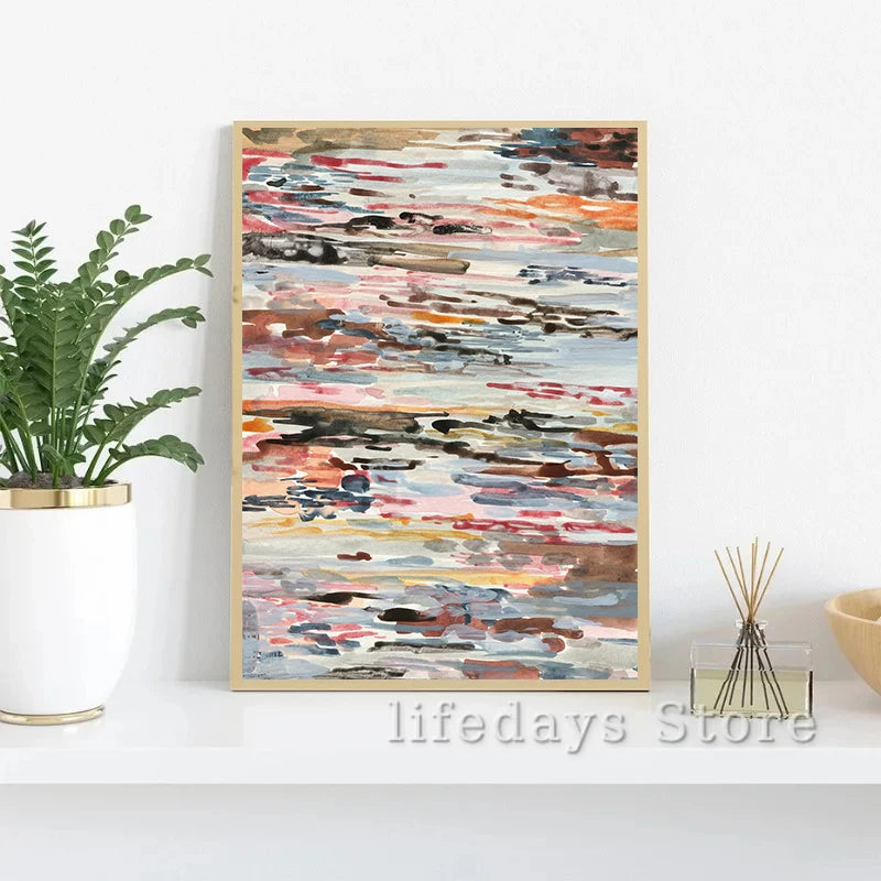 affiches abstraites géométriques aquarelles pour décoration moderne