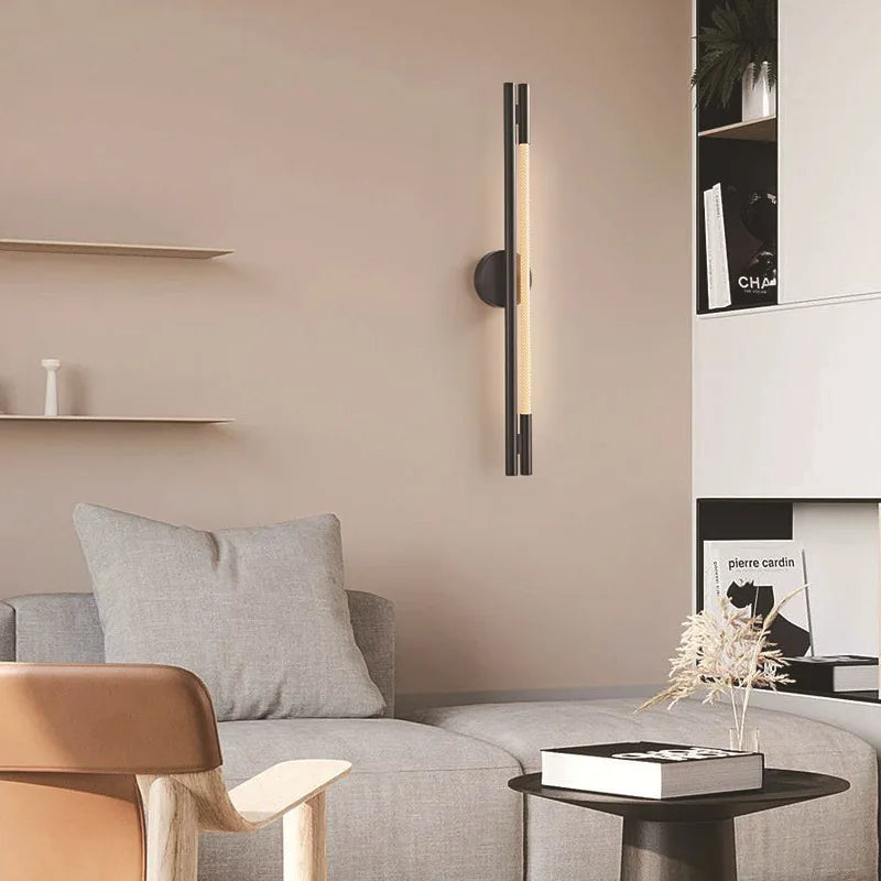 applique murale led minimaliste en fibre tissée en silicone souple