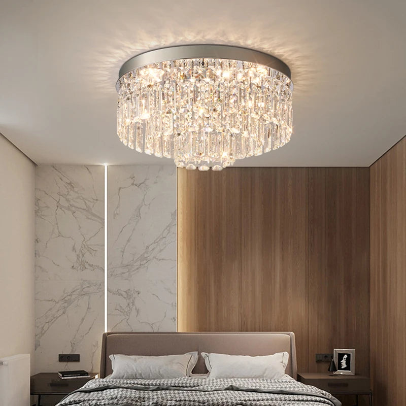Plafonnier LED en cristal pour salon - vue 7 sur 9