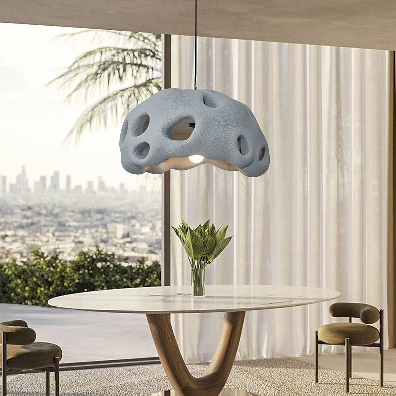 lustre design wabi sabi led suspension nordique irrégulière - vue 4 sur 20