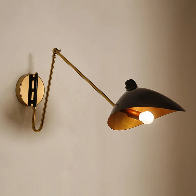 Applique murale design minimaliste moderne salon chambre bras rotatif lampe de chevet créative lumière LED lampes de lecture d'étude réglables - vue 7 sur 10