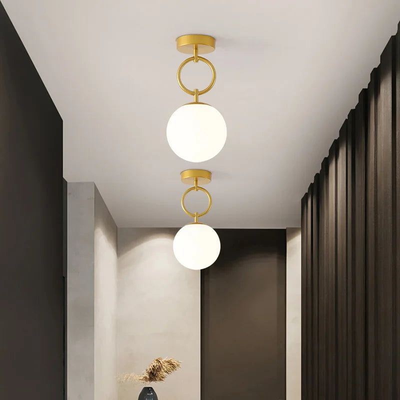 plafonnier led en verre moderne nordique de haute qualité - vue 4 sur 8