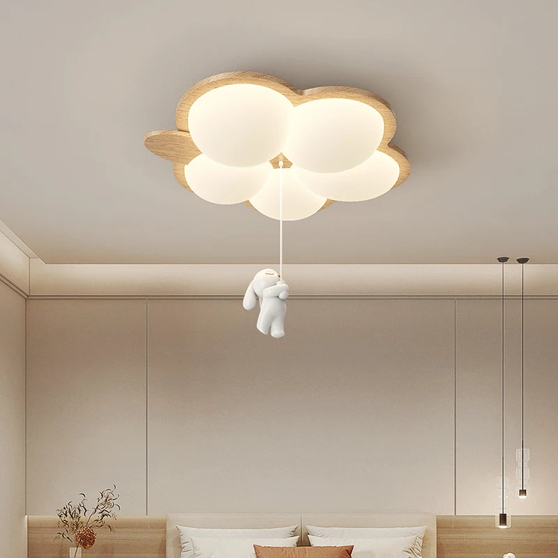 plafonnier style rétro wabi-sabi lapin créatif éclairage intérieur chaleureux - vue 5 sur 10