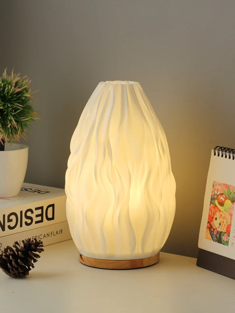Lampe à poser Abat-jour imprimé en 3D de Style crème française - vue 5 sur 14