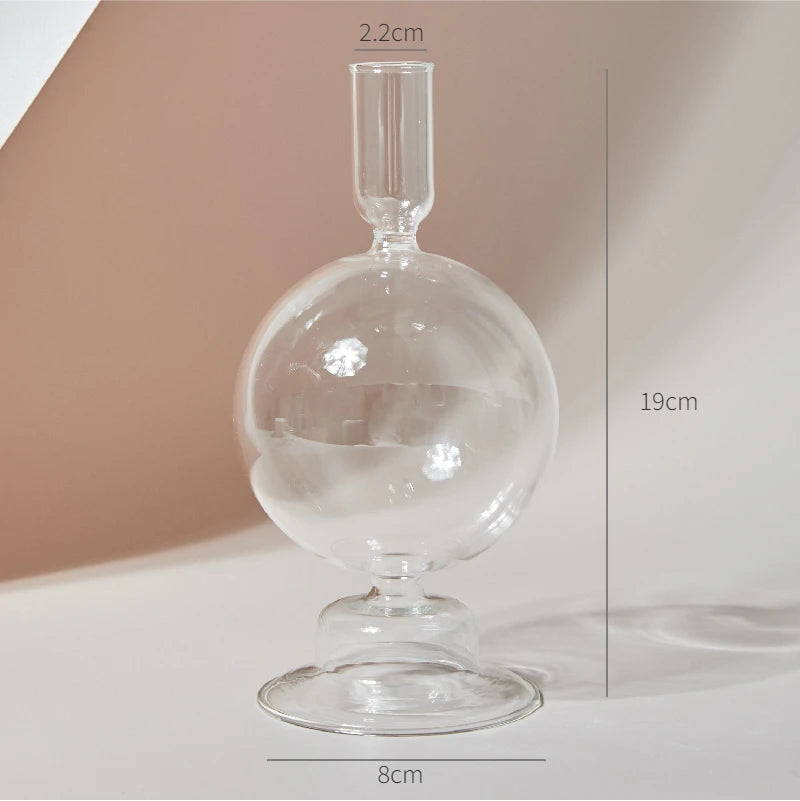 bougeoir en verre transparent décoration intérieure moderne nordique - vue 23 sur 31