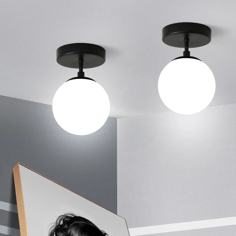 plafonnier moderne simple en verre pour éclairage décoration - vue 2 sur 8