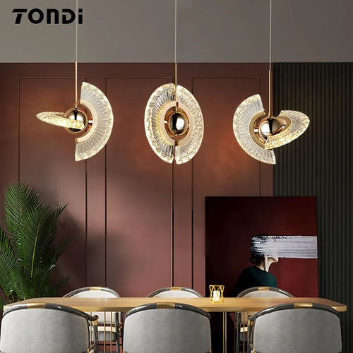 Lustre nordique ovale en cristal LED