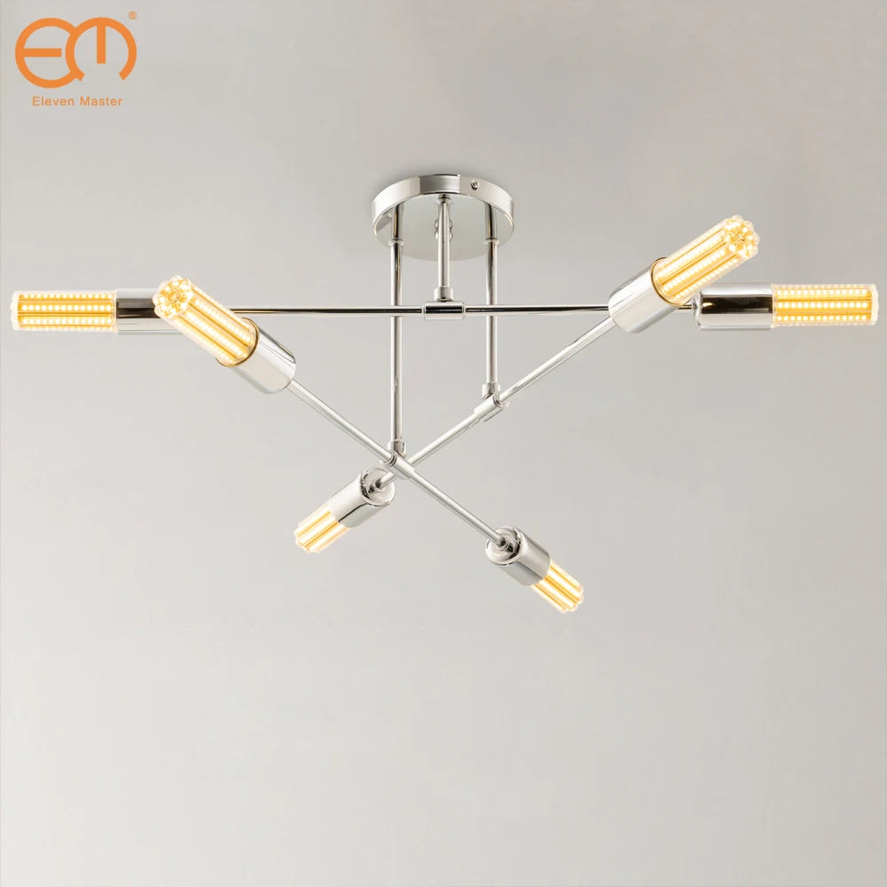 Lustre spoutnik semi encastré moderne style nordique galvanoplastie