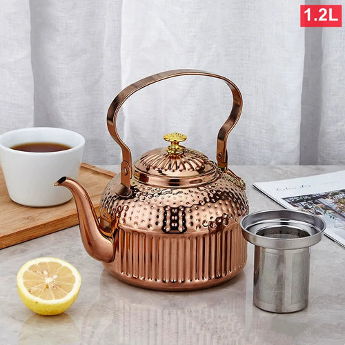 Théière acier inox martelé filtre intégré 1 8l