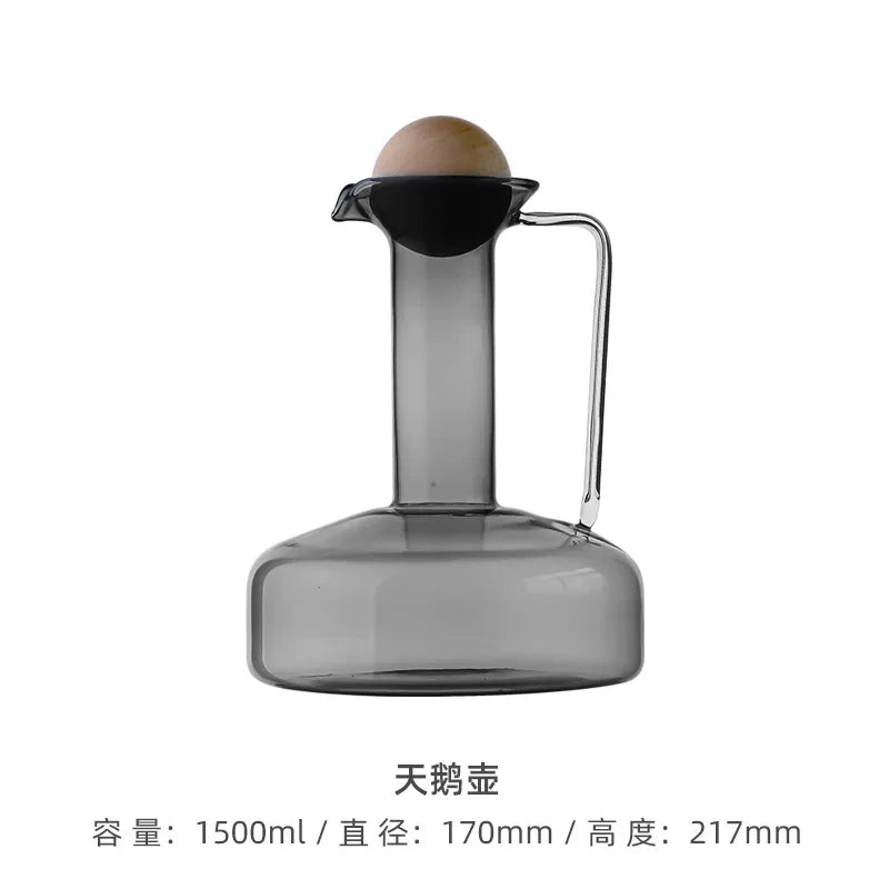 Bouilloire verre nordique 1500ml avec tasses assorties
