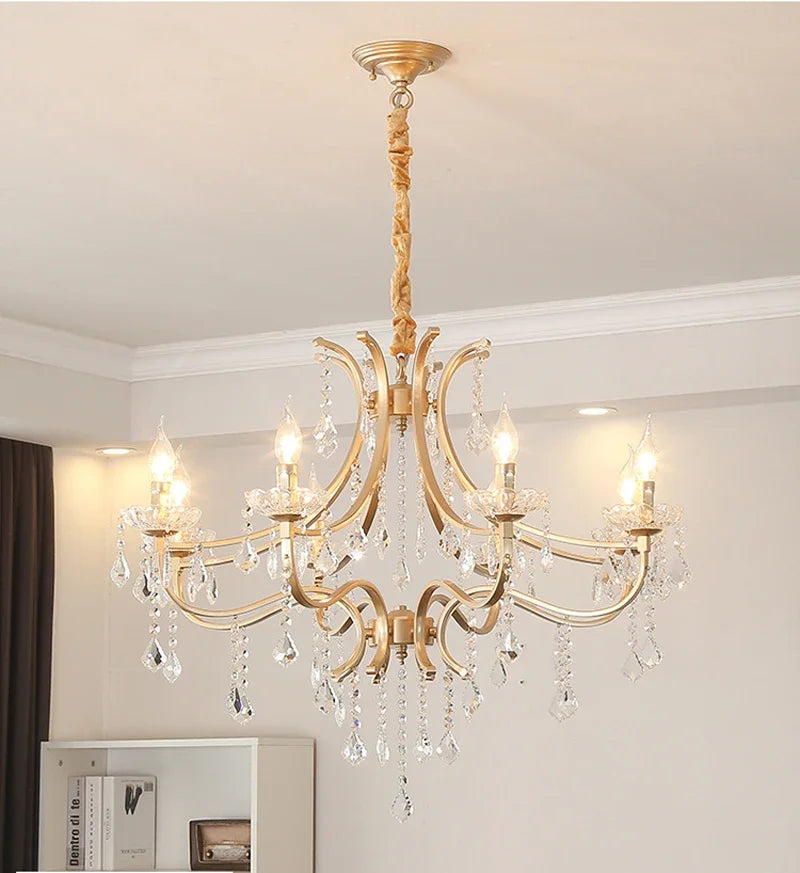 lustre en cristal moderne avec éclairage LED élégant - vue 2 sur 8
