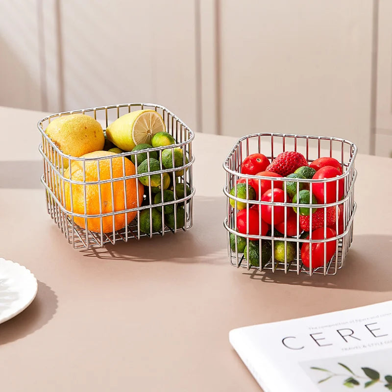 panier de rangement en acier inoxydable pour fruits et légumes - vue 5 sur 7