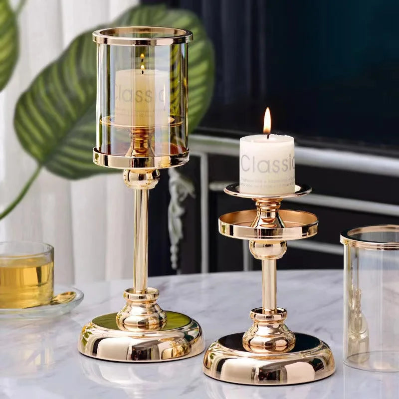 bougeoirs en verre vintage pour décoration nordique mariage et Noël