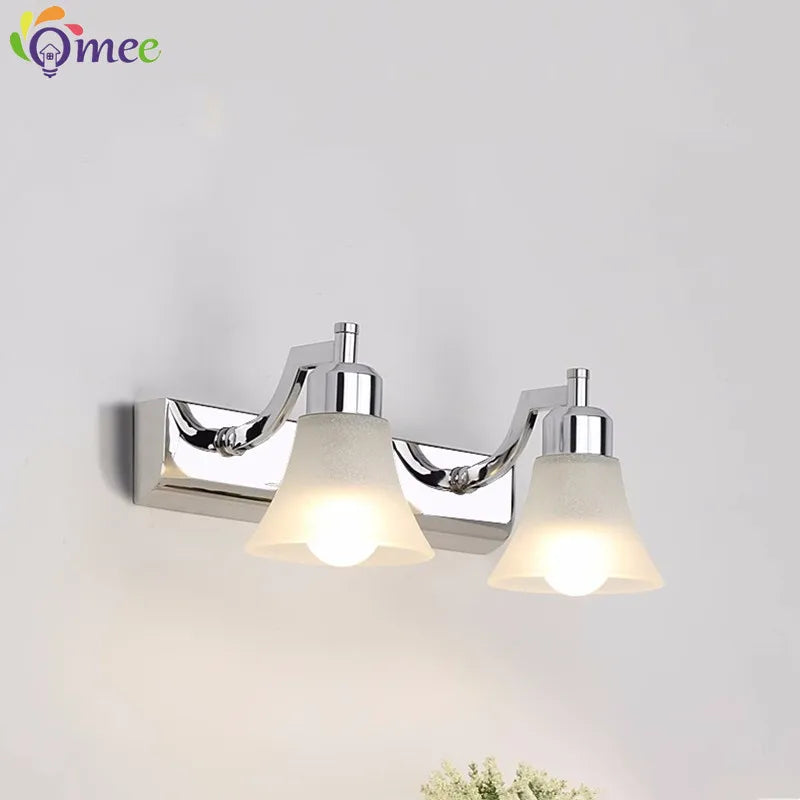 Applique murale Rétro cosmétique miroir LED européenne maquillage lumière vanité salle de bains appliques Chrome armoire - vue 4 sur 23