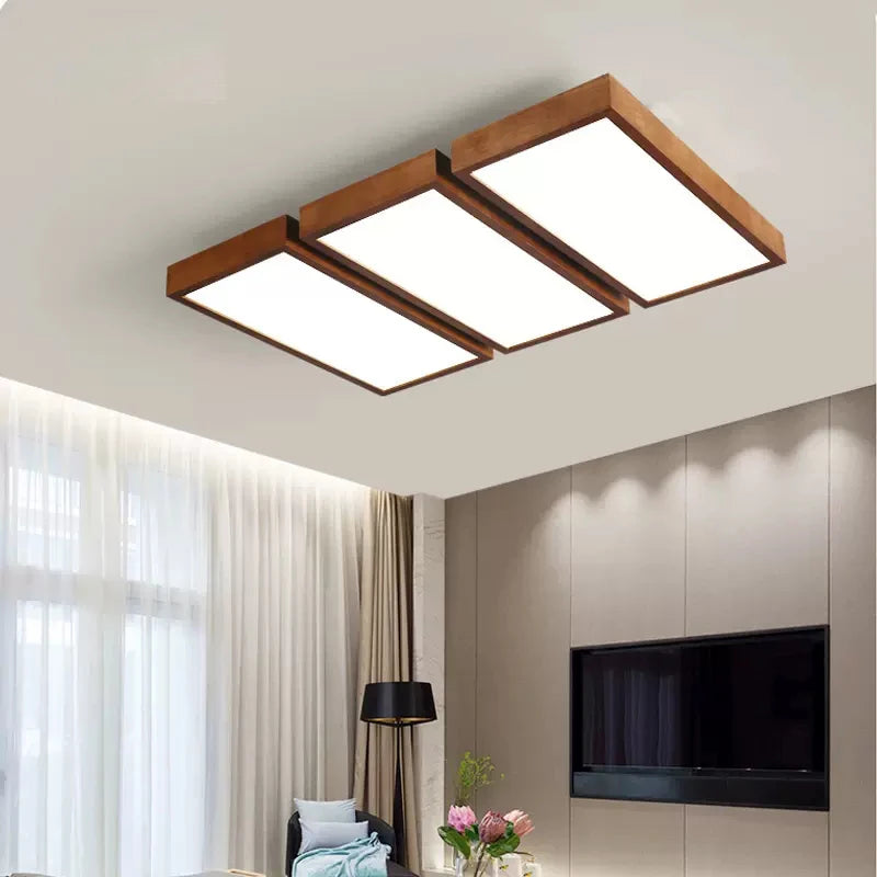 lustre à led moderne pour intérieur design en bois - vue 2 sur 9