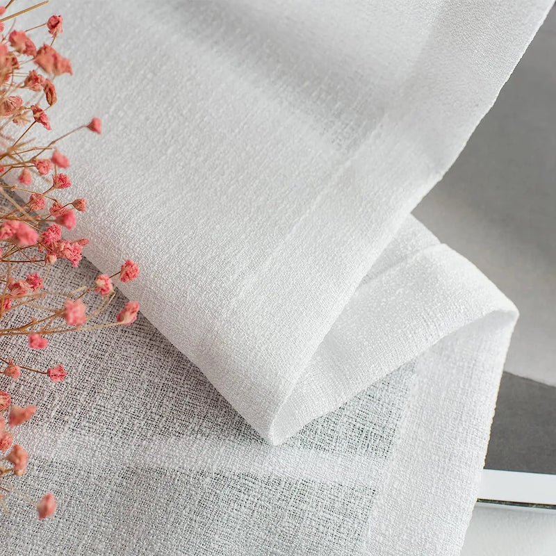 Voilage tulle imitation lin sur mesure style moderne