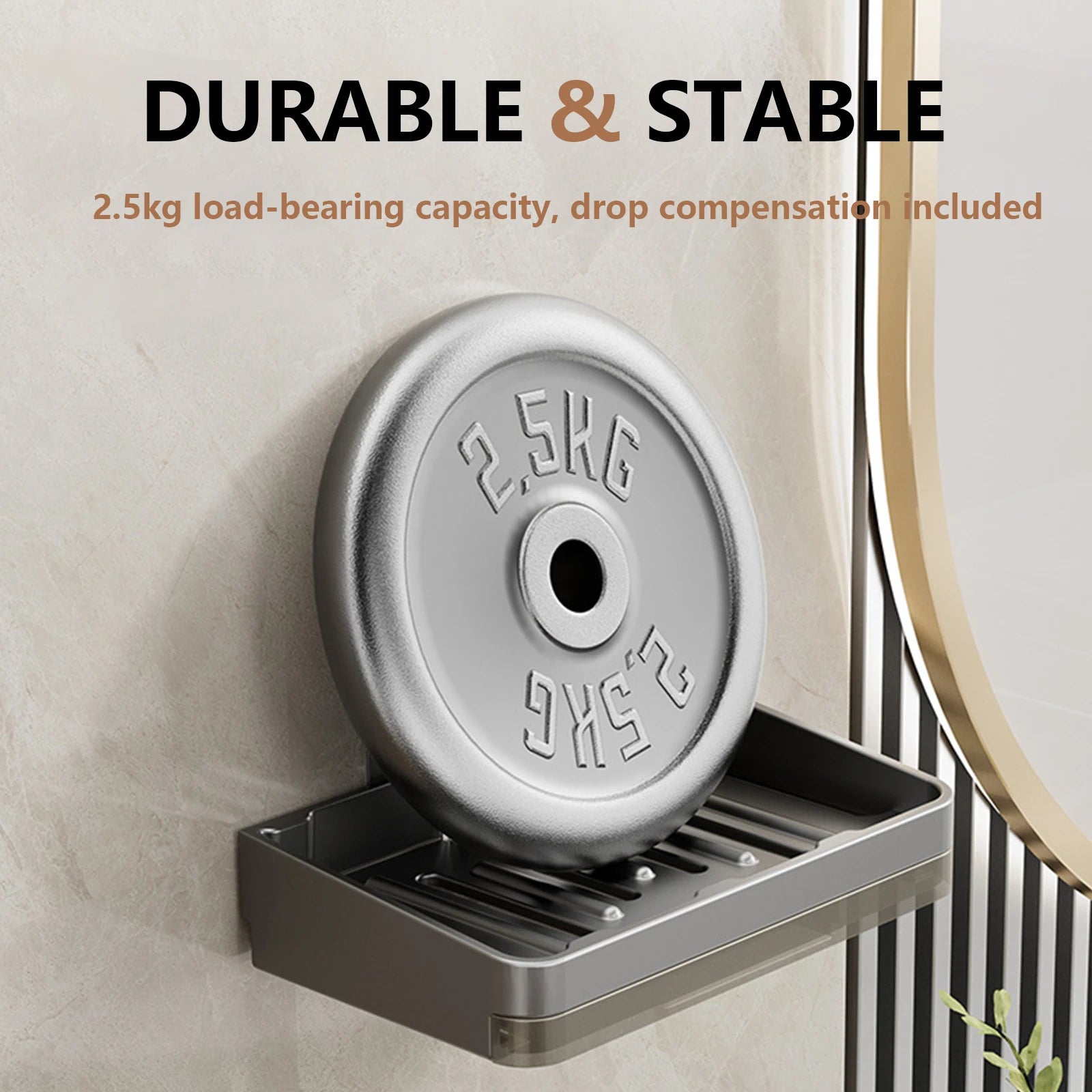 support mural pour porte-savon et accessoires de salle de bain - vue 4 sur 14