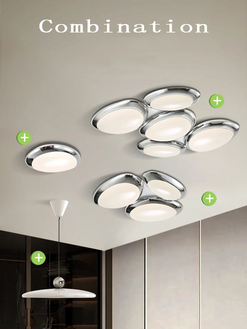 plafonnier led intelligent design moderne en forme de galets