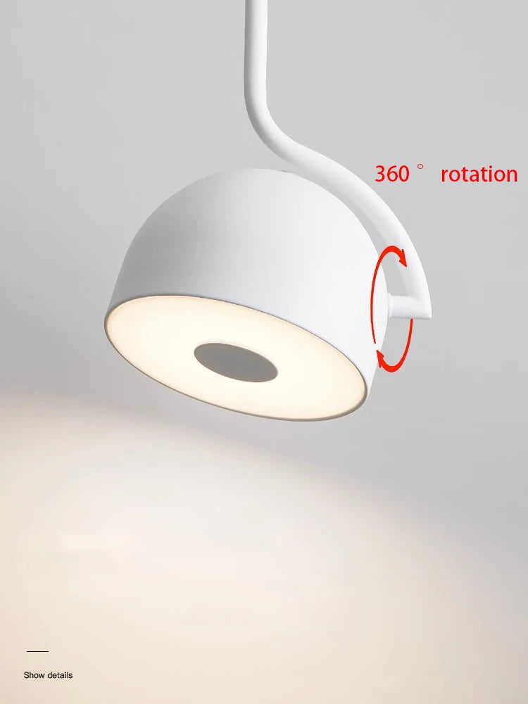 lustre minimaliste moderne à tête unique lampe led rotative