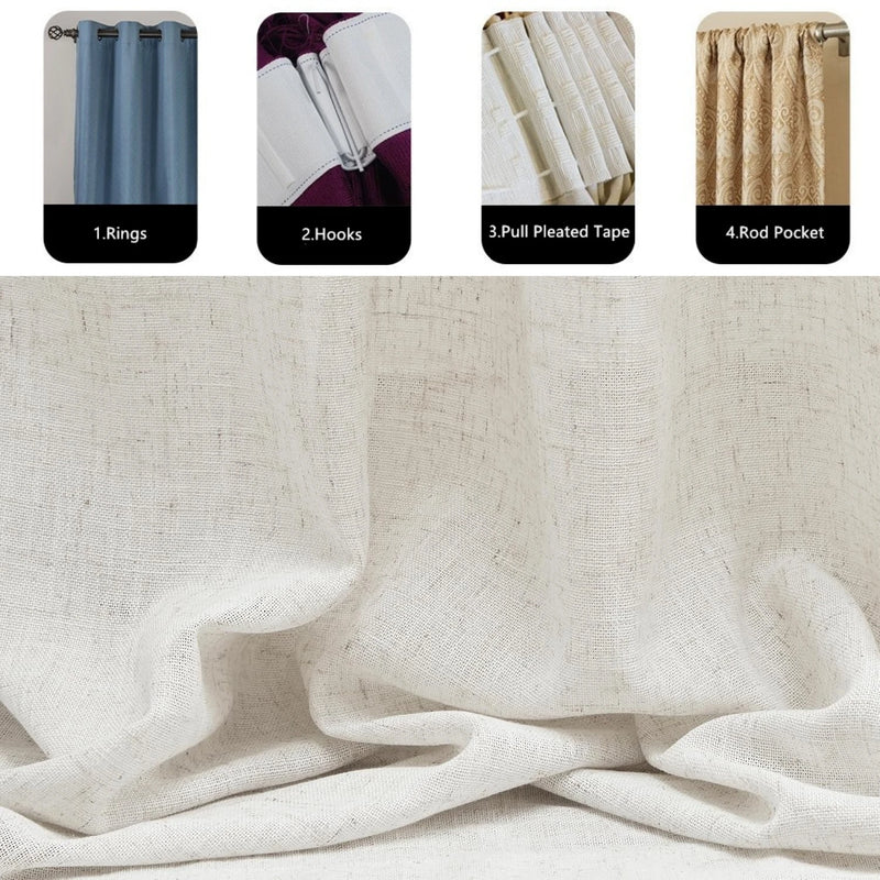 Voilage sur mesure style lin moderne grande hauteur