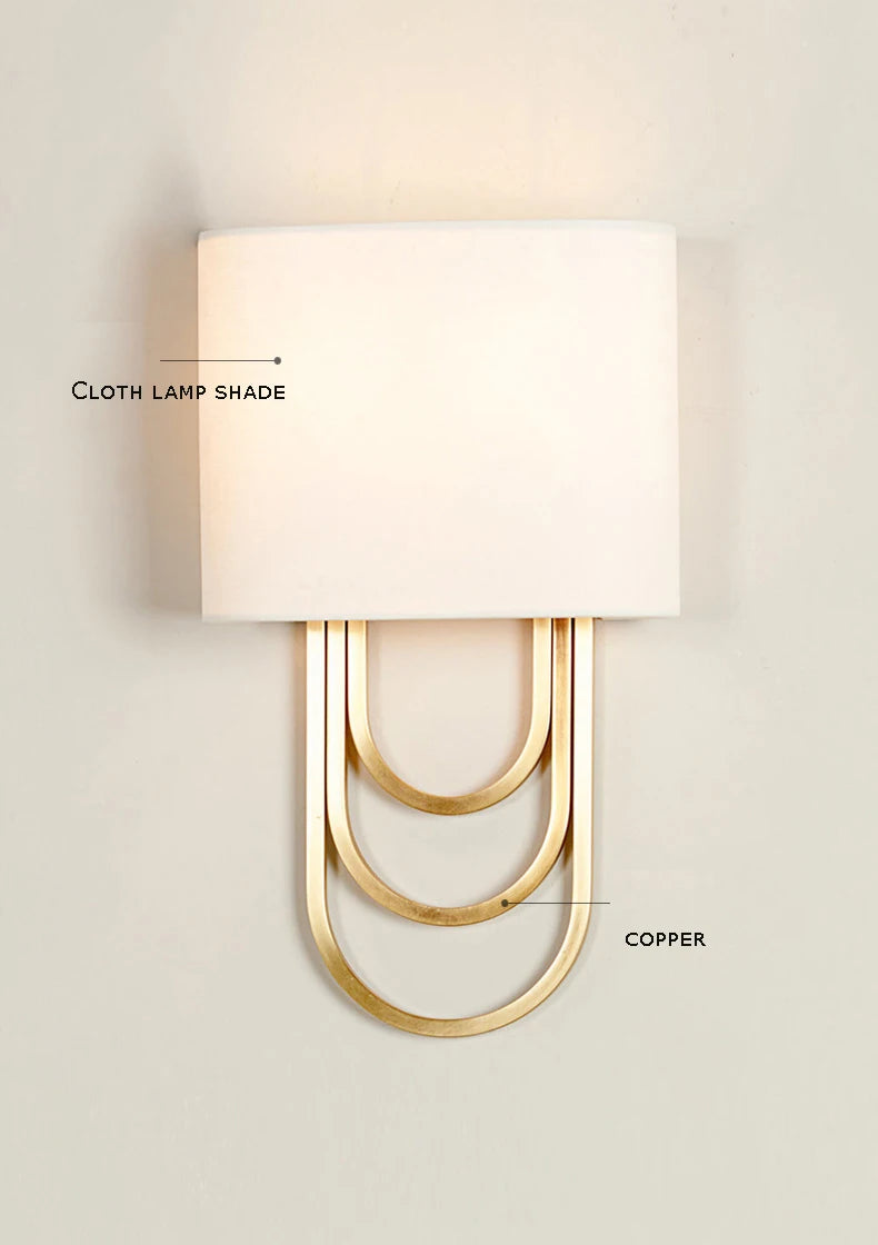 applique murale led en cuivre style américain luxe moderne