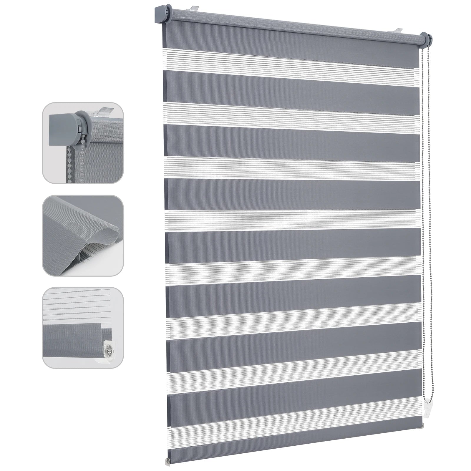 Store enrouleur double sans perçage occultant fenêtre 80cm