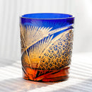 Verre whisky style edo kiriko motifs gravés artisanaux