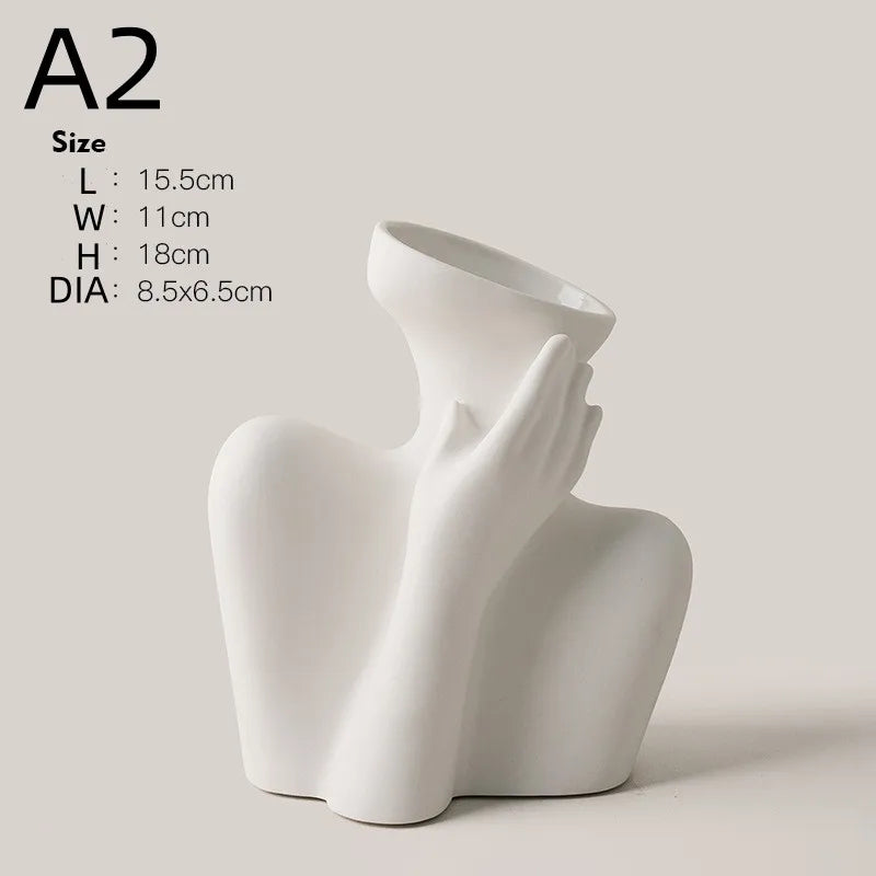 vase humain créatif en céramique pour décoration moderne - vue 7 sur 10