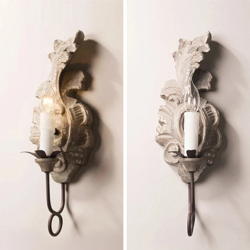 Applique murale rétro style américain avec bougie - vue 6 sur 9