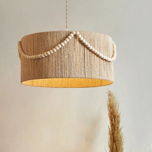 Lustre bohème rétro perlé pour éclairage intérieur créatif
