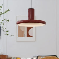 SANDYHA rétro nordique ovni rouge disque volant suspension lampe couleur unie Led chambre salon salle à manger lumière décor à la maison lustre