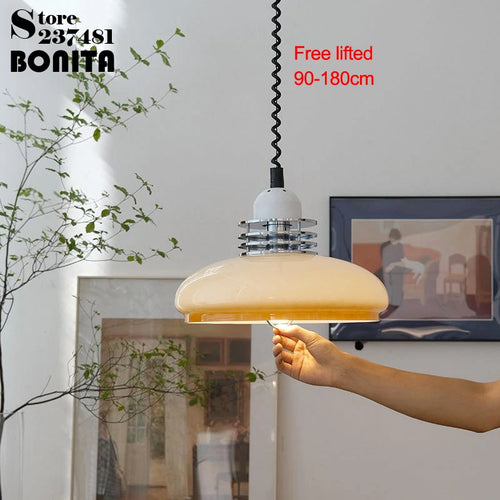 suspension vintage en verre avec cordon extensible décoratif