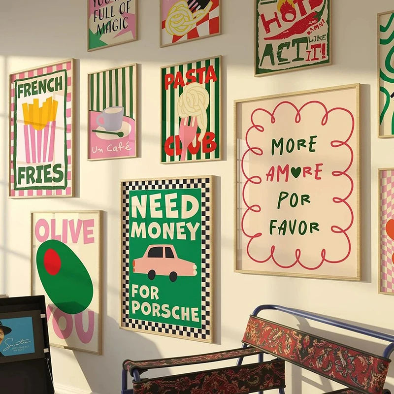affiche de citation art alimentaire pour décoration murale