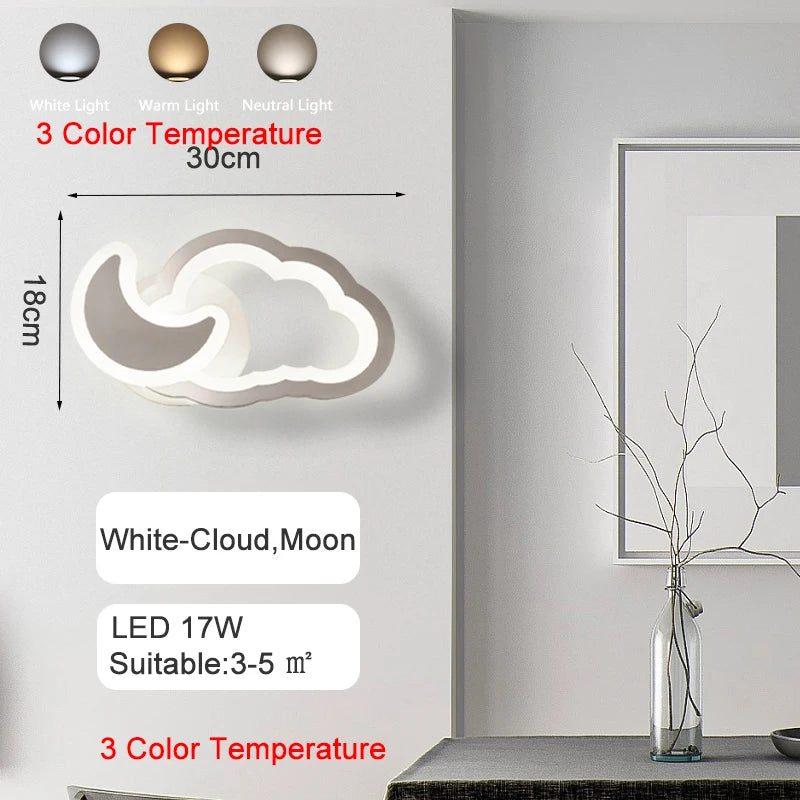 lustre led moderne en forme de lune étoile nuage pour enfants
