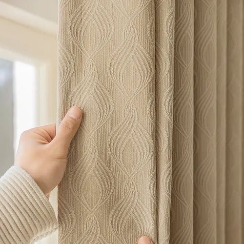 Rideau occultant chenille epais style moderne pour chambre