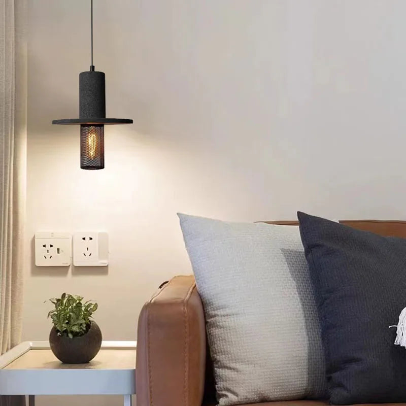 lampe suspendue vintage en ciment pour