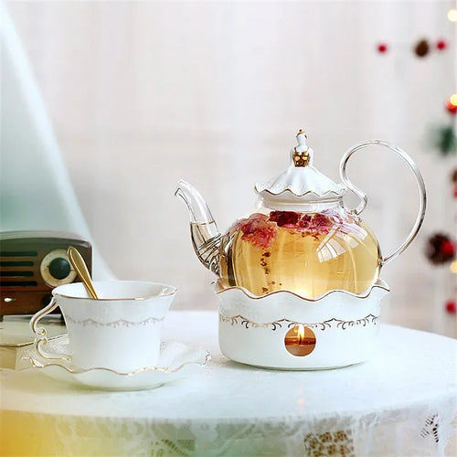 Service à thé vintage porcelaine britannique chauffe théière