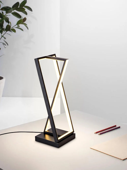 Lampadaire Led à géométrie noire et blanche moderne