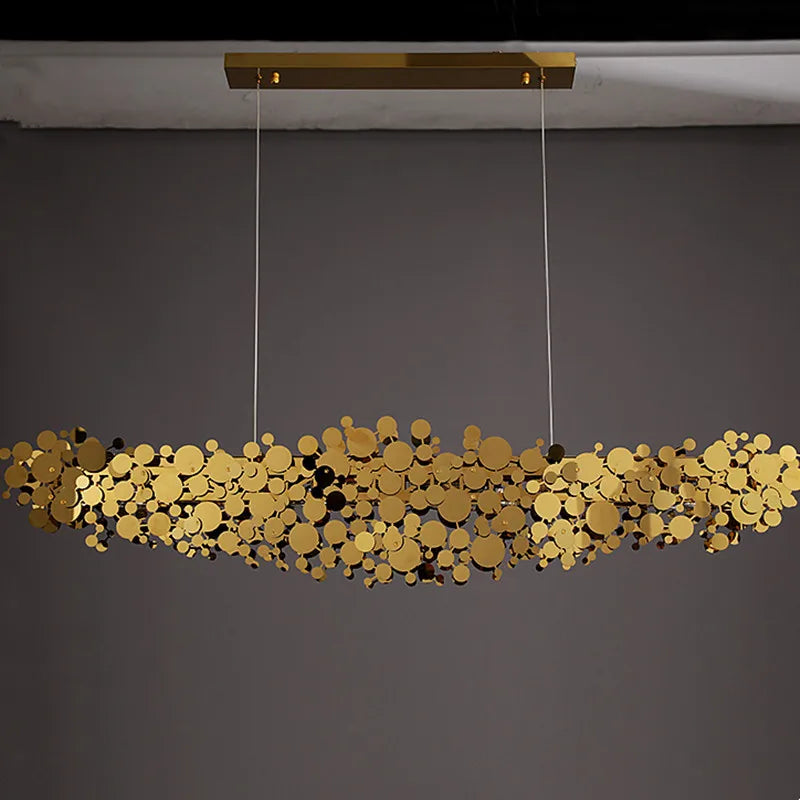 lustre moderne en acier inoxydable chromé pour intérieur