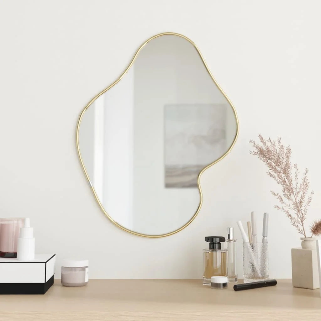 miroir mural élégant au design doré raffiné - vue 3 sur 7