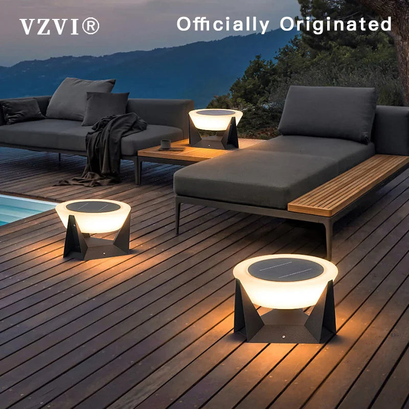lampadaire solaire moderne pour jardin et terrasse - vue 3 sur 8