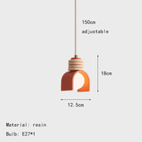 lustre led en résine 	 style avec cordon réglable