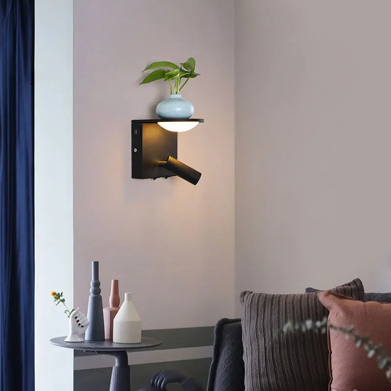 applique murale rotative avec port usb et éclairage nocturne - vue 5 sur 10