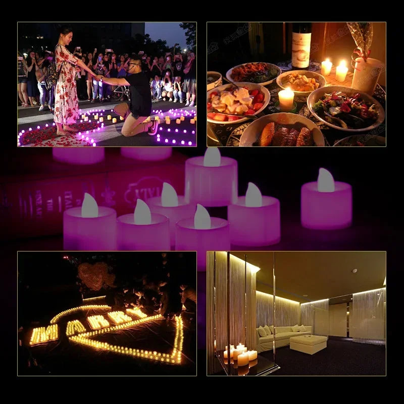 lot de bougies led sans flamme pour décorations de fête romantiques - vue 6 sur 15