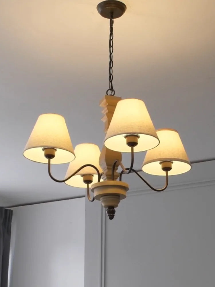 lustre vintage suspendu pour bar café cuisine en bois avec éclairage led - vue 5 sur 7