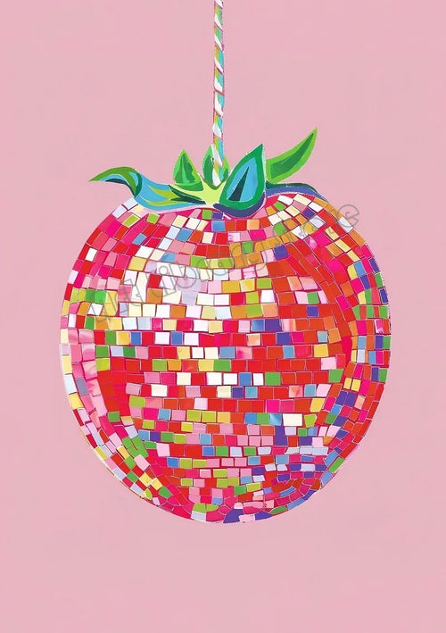 affiche créative de boule disco abstraite rétro décor mural artistique