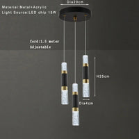 lustre moderne à LED avec lampes à bulles en acrylique suspendu
