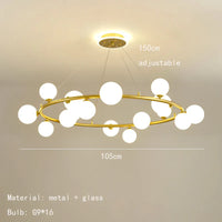 lustre moderne en verre mat avec anneau noir et fil réglable