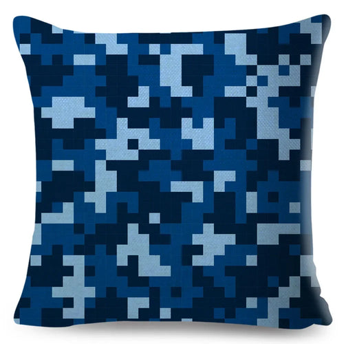 housses de coussin géométriques motif camouflage militaire décoratives