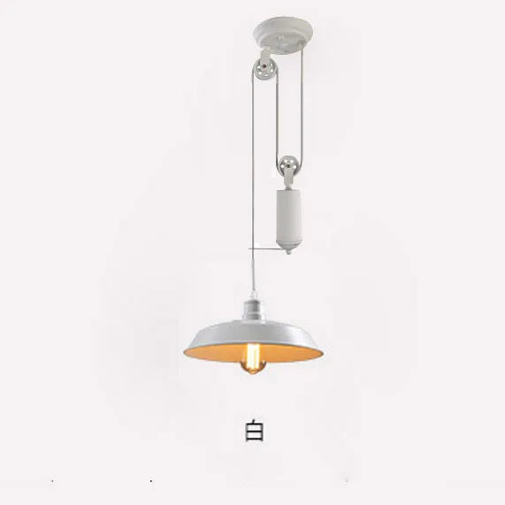lustre industriel à poulie style loft rétro nordique éclairage bar - vue 9 sur 8